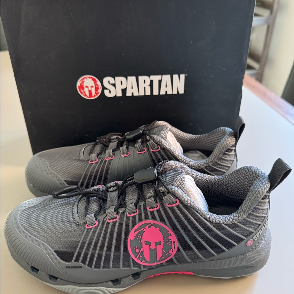 Spartan Gray and Pink Athletic Shoes